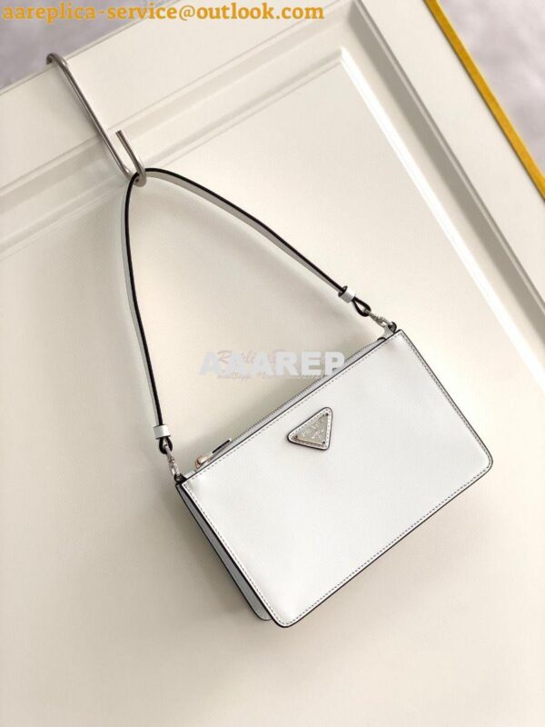 Replica Prada Brushed Leather Mini-bag 1BC155 White 4