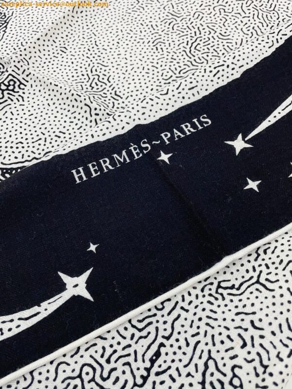 Replica Hermes Black Clair de Lune Shawl 140 5