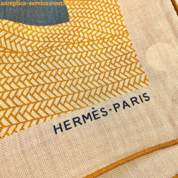 Replica Hermes Blue Mon Premier Galop Shawl 140 11