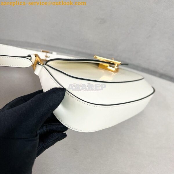 Replica Prada Brushed leather shoulder bag 1BD345 White 11