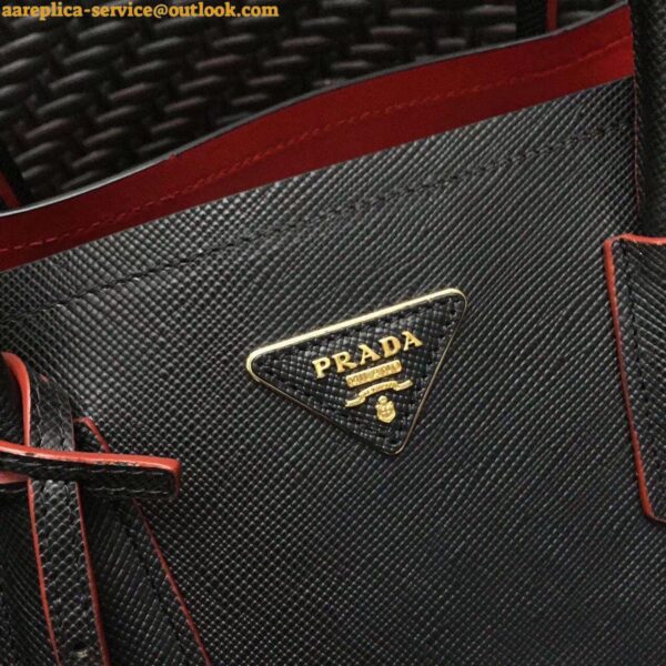 Replica Prada Double Medium Tote Bag In Black Saffiano Leather 5