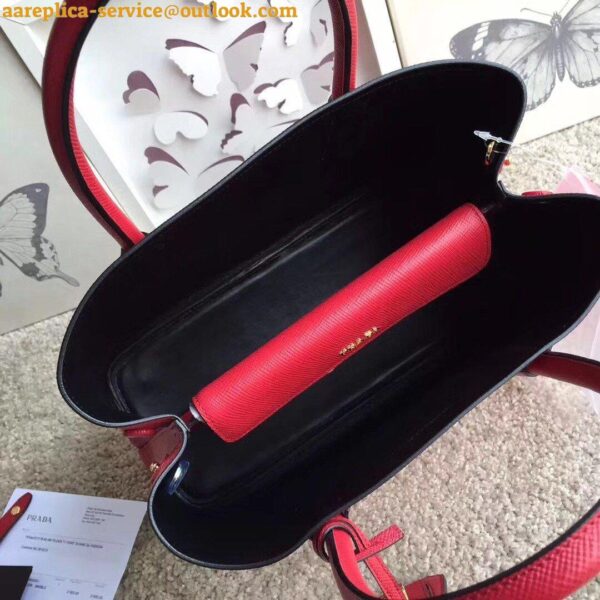 Replica Prada Double Medium Tote Bag In Red Saffiano Leather 6