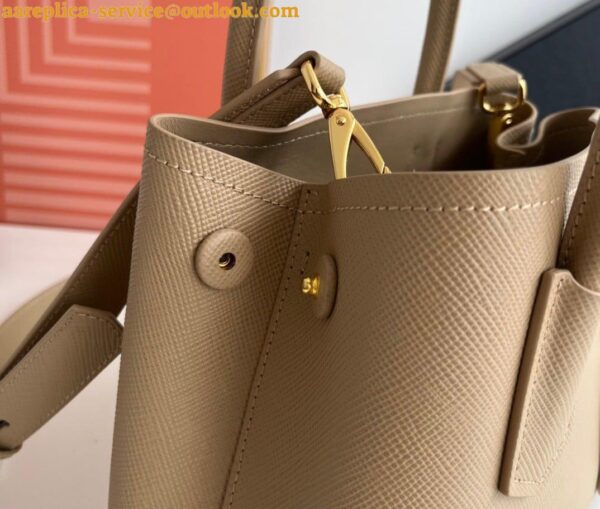 Replica Prada Double Mini Bag In Beige Saffiano Leather 9