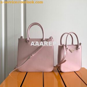 Replica Prada Brushed Leather Tote Bag 1BA330 1BA331 Alabaster Pink