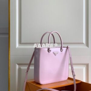 Replica Prada Brushed Leather Tote Bag 1BA330 1BA331 Alabaster Pink 2