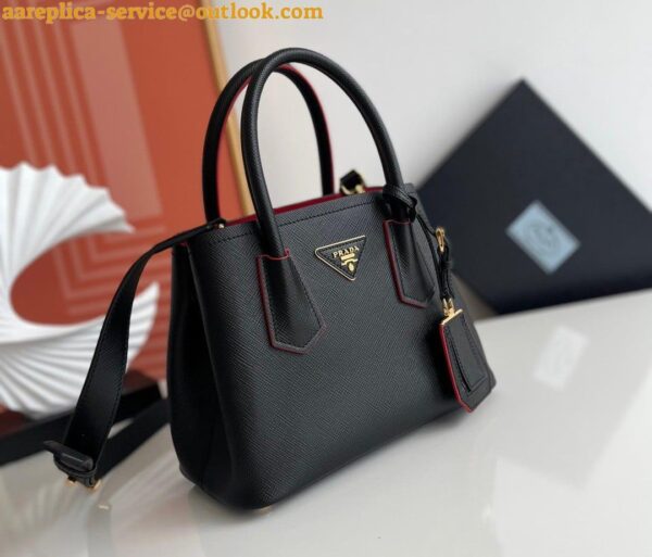 Replica Prada Double Mini Bag In Black Saffiano Leather 5