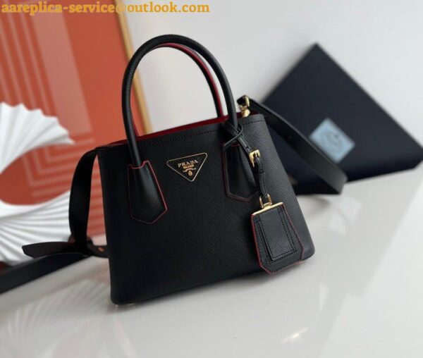 Replica Prada Double Mini Bag In Black Saffiano Leather 8