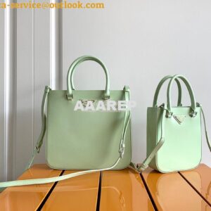 Replica Prada Brushed Leather Tote Bag 1BA330 1BA331 Aqua