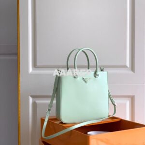 Replica Prada Brushed Leather Tote Bag 1BA330 1BA331 Aqua 2