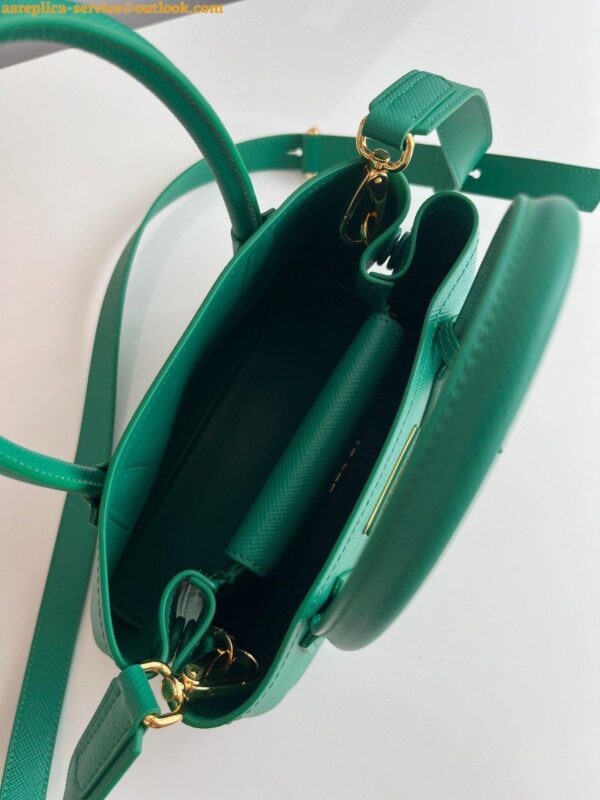 Replica Prada Double Mini Bag In Green Saffiano Leather 12