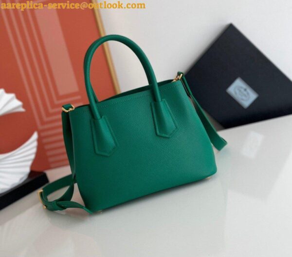 Replica Prada Double Mini Bag In Green Saffiano Leather 13