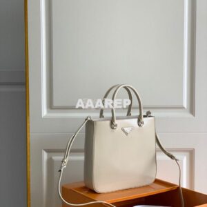 Replica Prada Brushed Leather Tote Bag 1BA330 1BA331 Beige 2