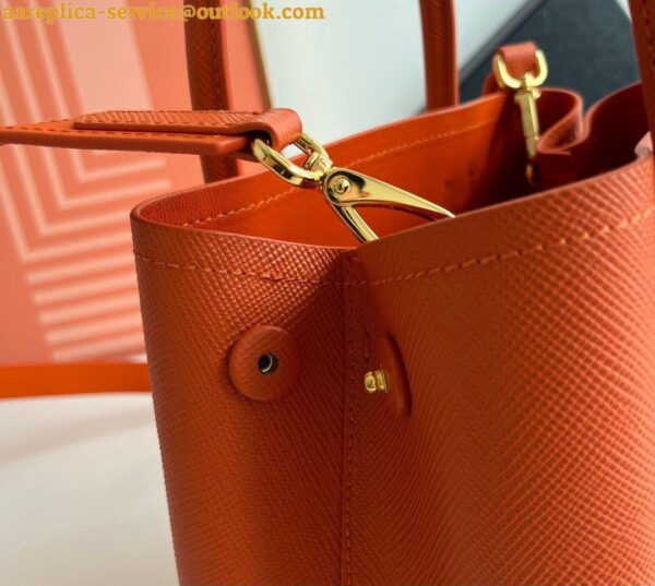 Replica Prada Double Mini Bag In Orange Saffiano Leather 8