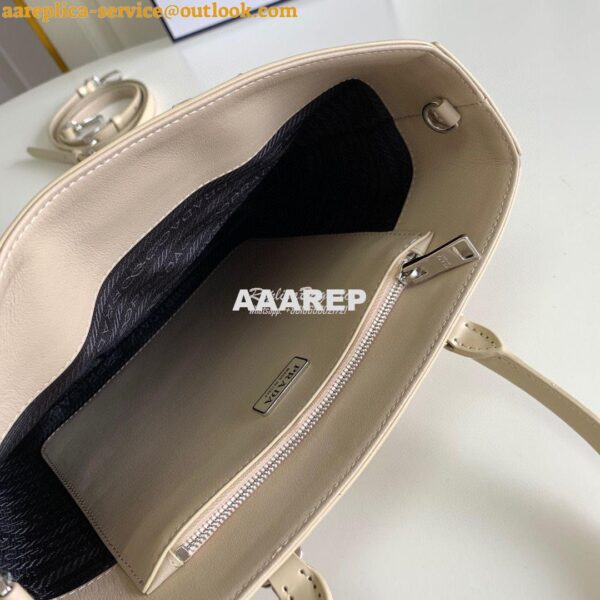 Replica Prada Brushed Leather Tote Bag 1BA330 1BA331 Beige 6
