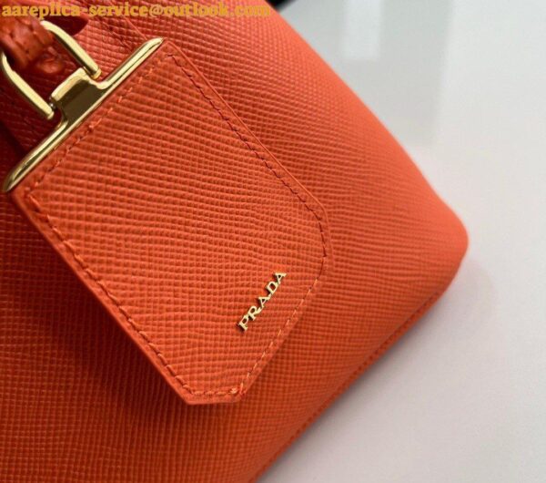 Replica Prada Double Mini Bag In Orange Saffiano Leather 13