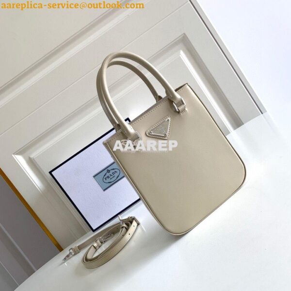 Replica Prada Brushed Leather Tote Bag 1BA330 1BA331 Beige 10