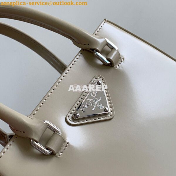 Replica Prada Brushed Leather Tote Bag 1BA330 1BA331 Beige 13