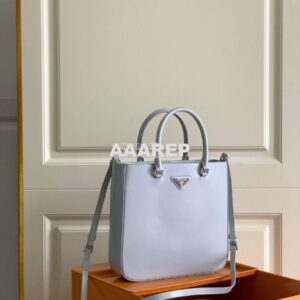 Replica Prada Brushed Leather Tote Bag 1BA330 1BA331 Cornflower Blue 2