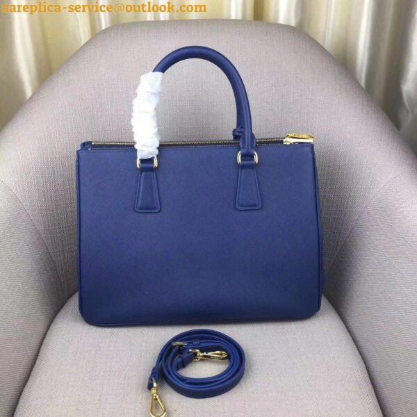 Replica Prada Galleria Large Bag In Blue Saffiano Leather 6