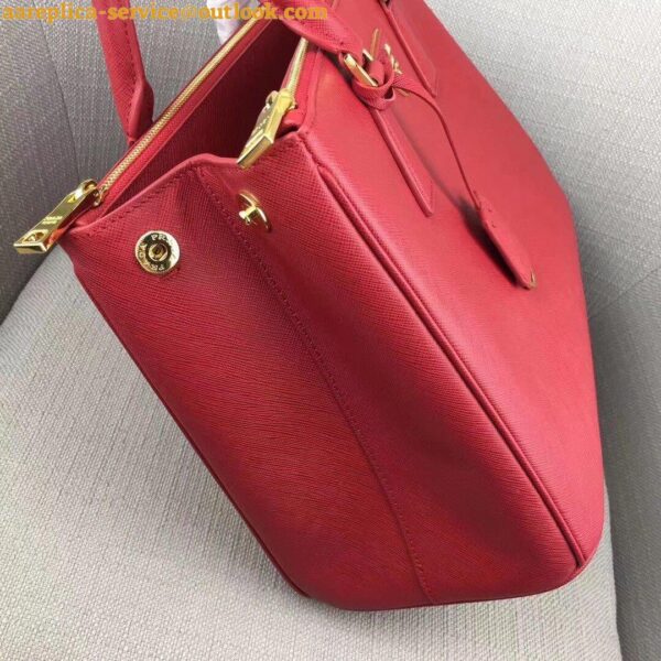 Replica Prada Galleria Large Bag In Red Saffiano Leather 5