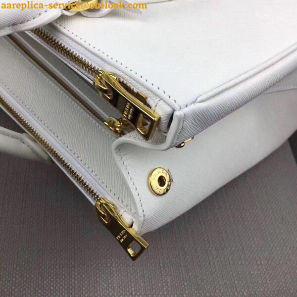 Replica Prada Galleria Large Bag In White Saffiano Leather 4