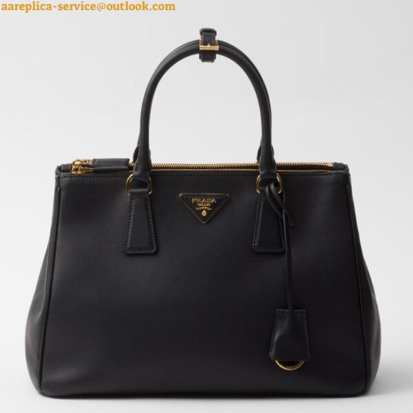 Replica Prada Galleria Large Tote Bag in Black Calfskin 3