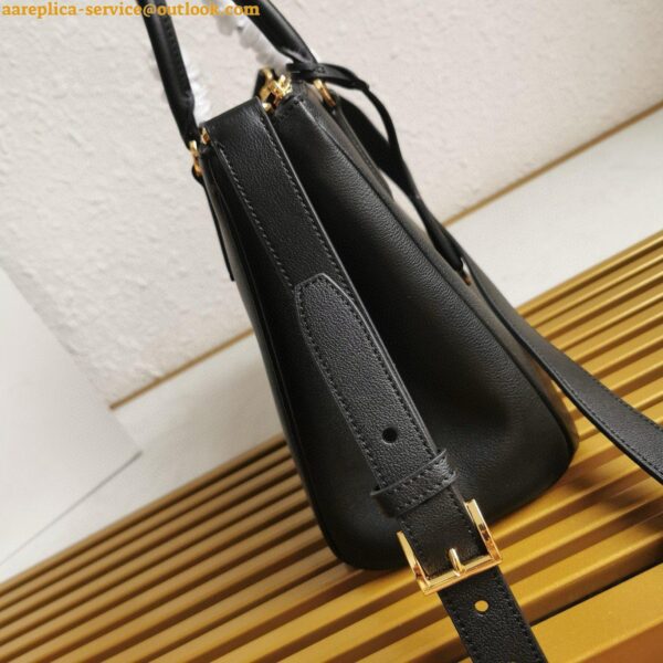 Replica Prada Galleria Large Tote Bag in Black Calfskin 5