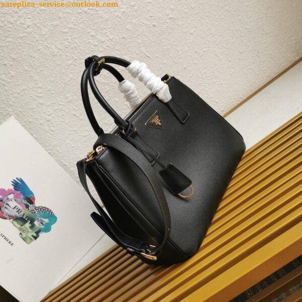 Replica Prada Galleria Large Tote Bag in Black Calfskin 9