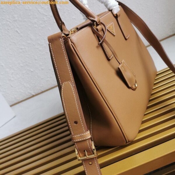 Replica Prada Galleria Large Tote Bag in Brown Calfskin 7