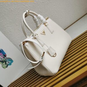 Replica Prada Galleria Large Tote Bag in White Calfskin 2