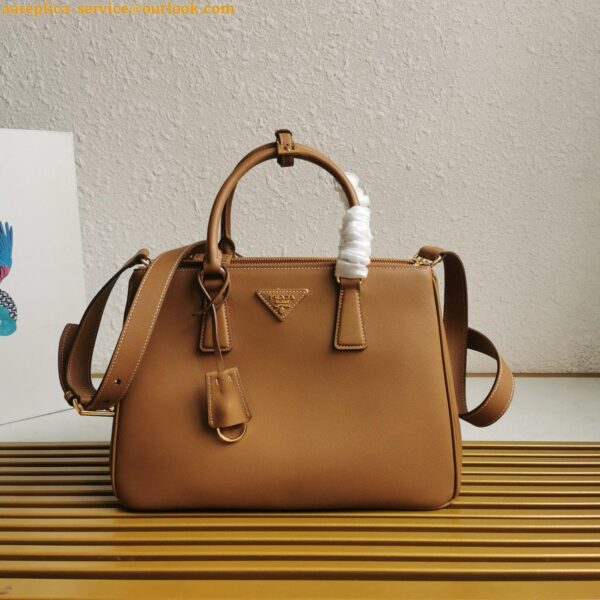 Replica Prada Galleria Large Tote Bag in Brown Calfskin 13