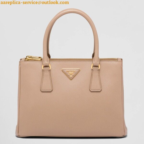 Replica Prada Galleria Medium Bag In Beige Saffiano Leather 5