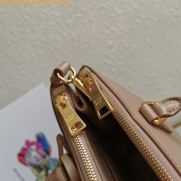 Replica Prada Galleria Medium Bag In Beige Saffiano Leather 11