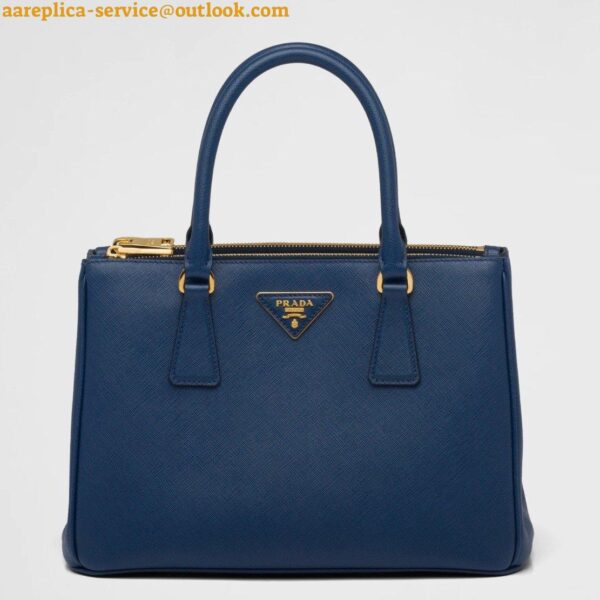 Replica Prada Galleria Medium Bag In Bluette Saffiano Leather 3