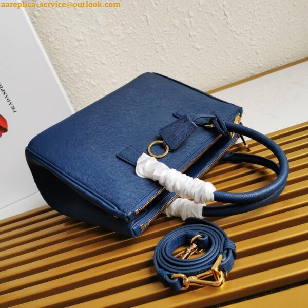 Replica Prada Galleria Medium Bag In Bluette Saffiano Leather 5