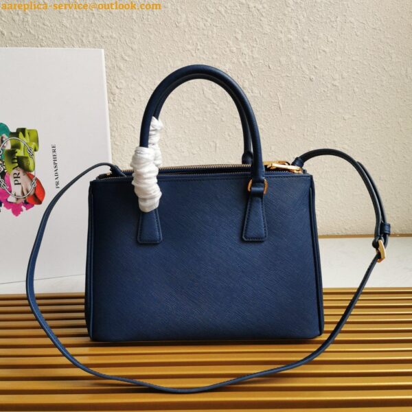 Replica Prada Galleria Medium Bag In Bluette Saffiano Leather 7