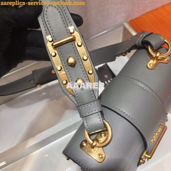 Replica Prada Cahier Leather Bag 1BD045 Tone Grey 6