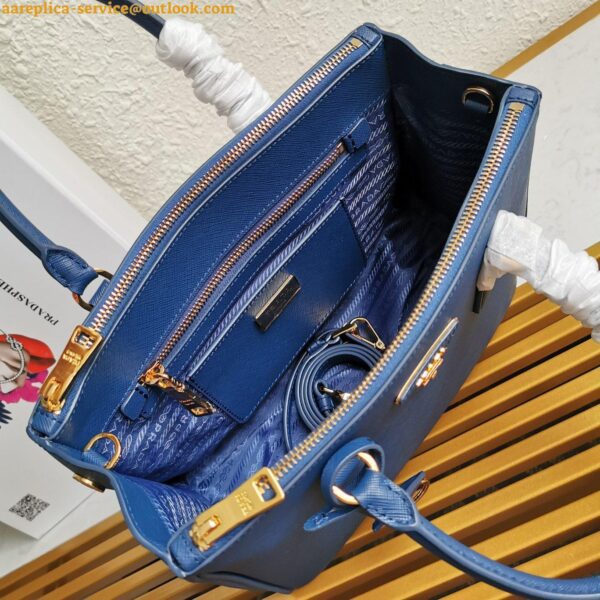 Replica Prada Galleria Medium Bag In Bluette Saffiano Leather 11