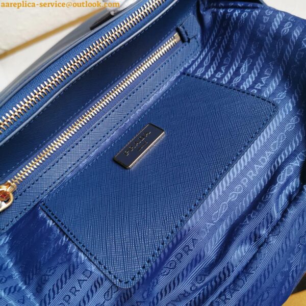 Replica Prada Galleria Medium Bag In Bluette Saffiano Leather 13