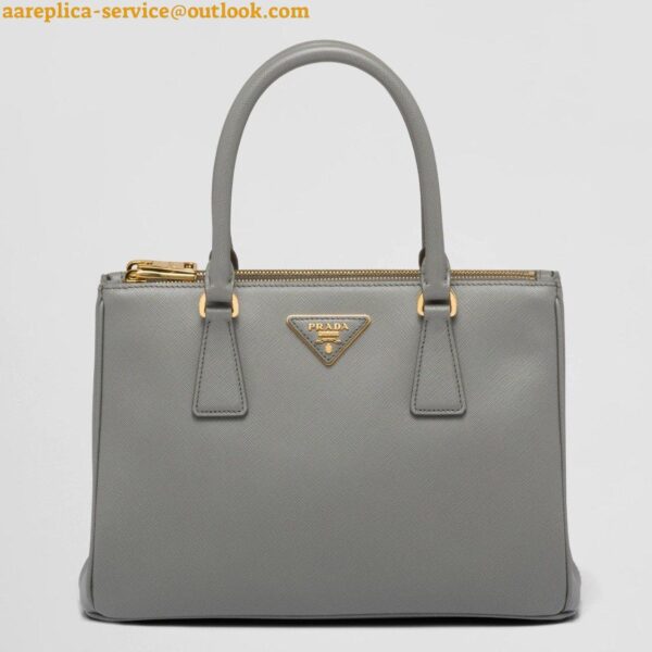 Replica Prada Galleria Medium Bag In Grey Saffiano Leather