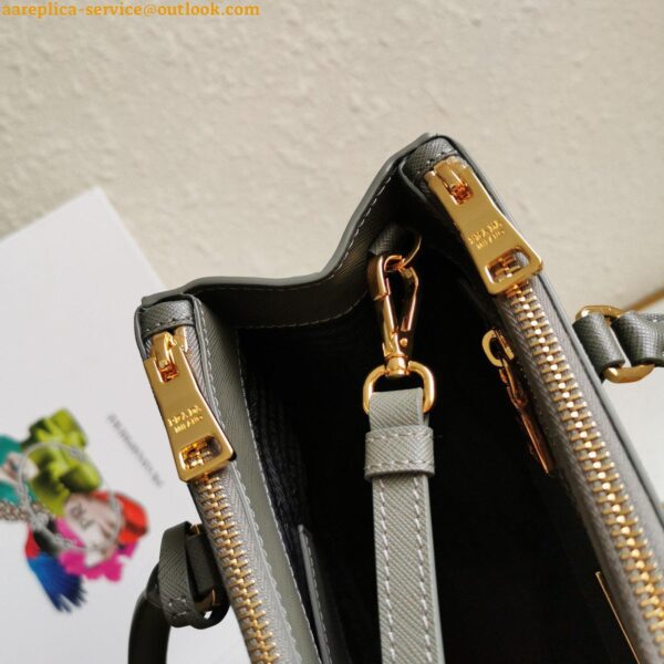 Replica Prada Galleria Medium Bag In Grey Saffiano Leather 8