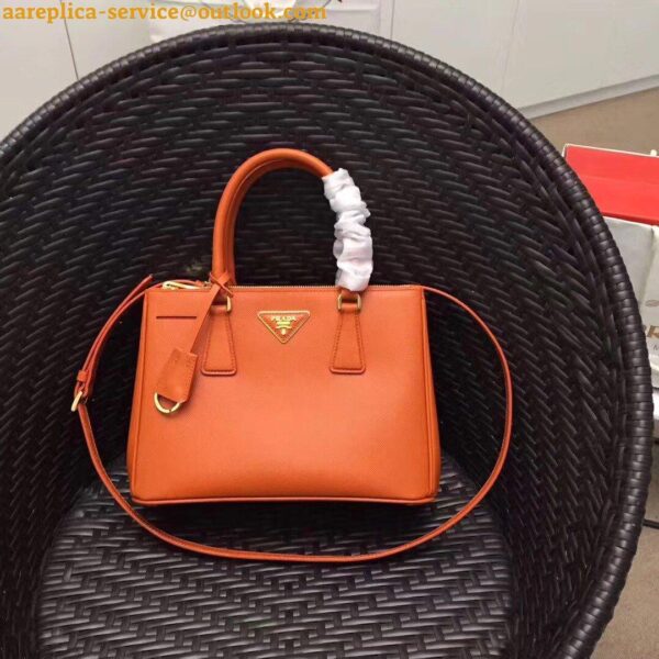 Replica Prada Galleria Medium Bag In Orange Saffiano Leather 3