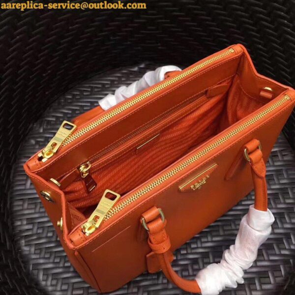 Replica Prada Galleria Medium Bag In Orange Saffiano Leather 4