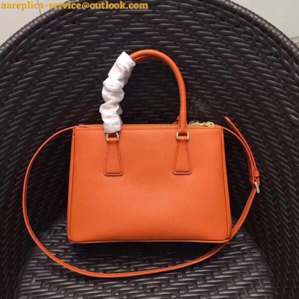 Replica Prada Galleria Medium Bag In Orange Saffiano Leather 6