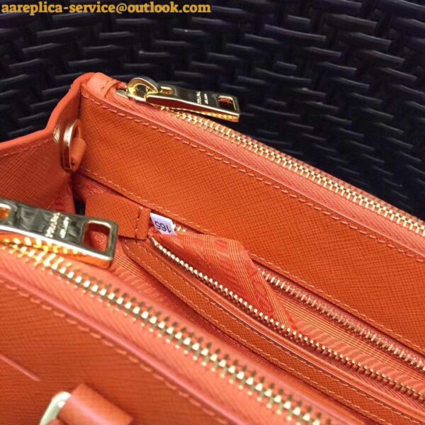 Replica Prada Galleria Medium Bag In Orange Saffiano Leather 9