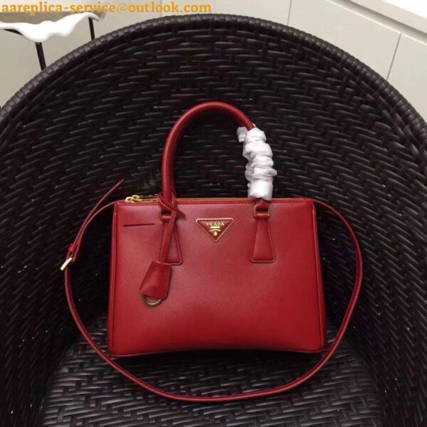 Replica Prada Galleria Medium Bag In Red Saffiano Leather 3