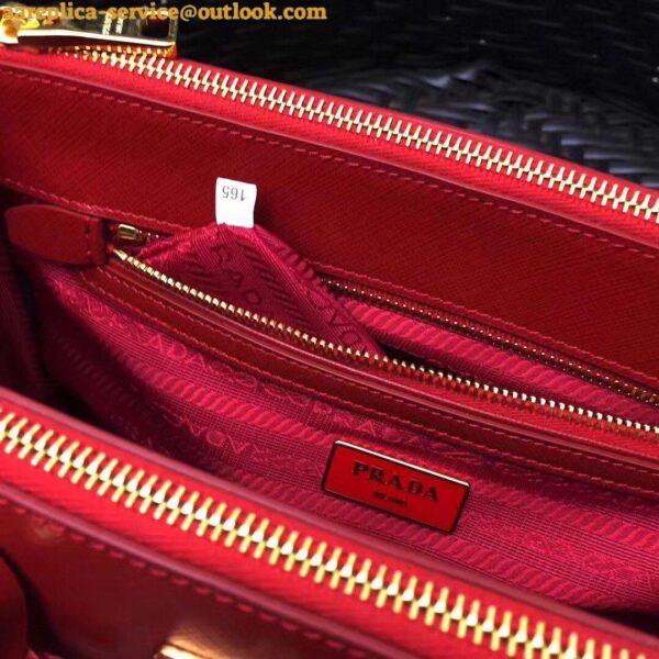 Replica Prada Galleria Medium Bag In Red Saffiano Leather 7