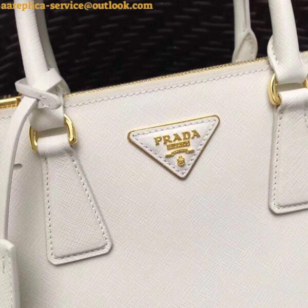 Replica Prada Galleria Medium Bag In White Saffiano Leather 5