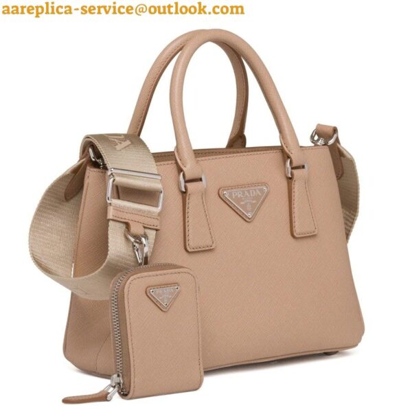 Replica Prada Galleria Mini Bag In Beige Saffiano Leather 3