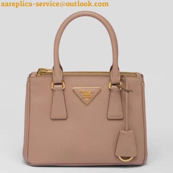 Replica Prada Galleria Mini Bag In Beige Saffiano Leather 4